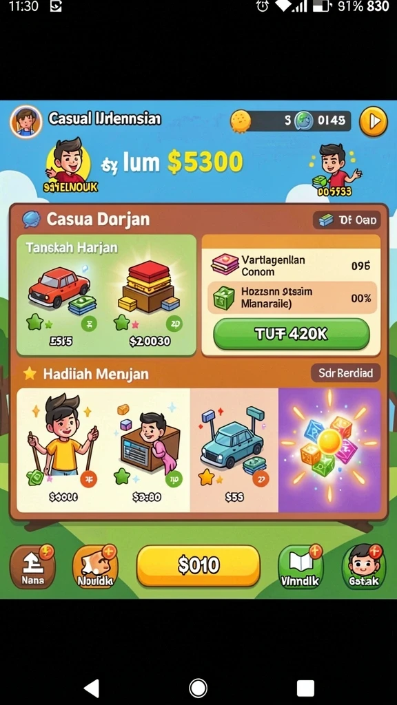 awanluck - Screenshot menampilkan sistem reward yang menarik.